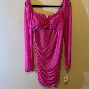 Moa Moa Fuchsia Long Sleeve Dress